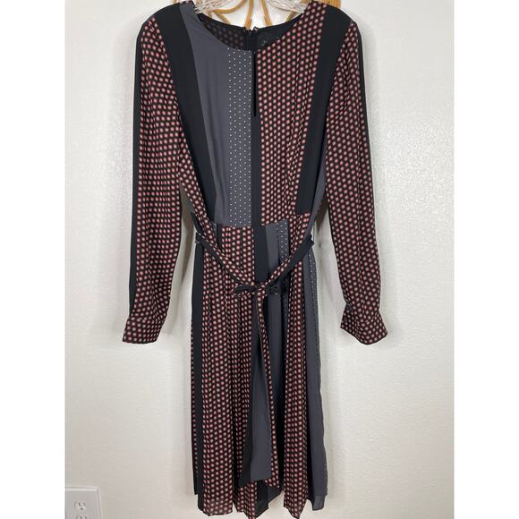 Ann Taylor Patchwork Mixed Print pleated Dress 6 - Picture 3 of 7